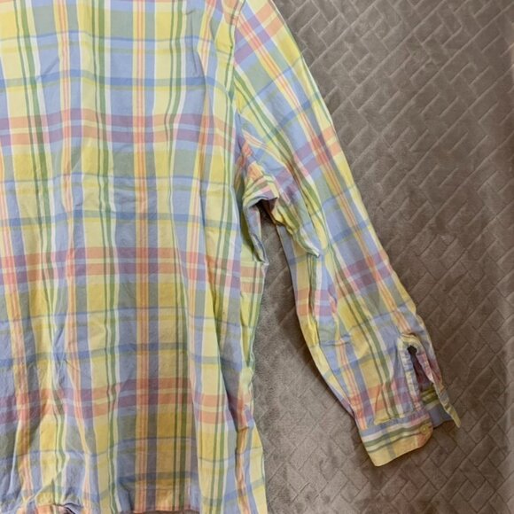 Blair Womens 2XL Dress Shirt Colorful Pastel Button Up Long Sleeve Collared - Picture 15 of 16